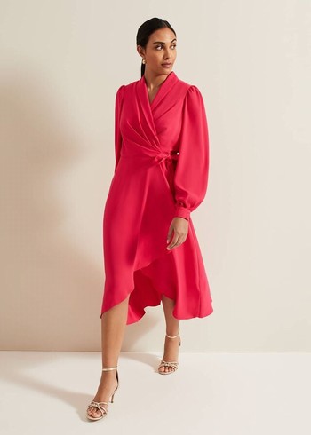 Phase Eight Petite Philippa Wrap Dress Pink Australia | AE0251396